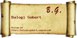 Balogi Gobert névjegykártya
